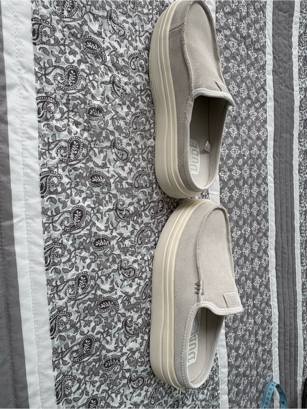 Hey Dude Women's Slip-On Mules in Light Gray Suede - Picture 2 of 6